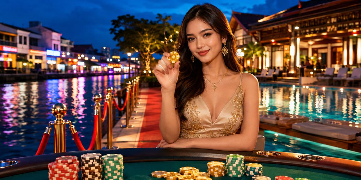 Permainan baccarat langsung di Melaka dengan peniaga sebenar dalam suasana kasino